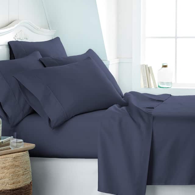 Soft Essentials Ultra-soft 6-piece Deep Pocket Bed Sheet Set - twinxl - Navy