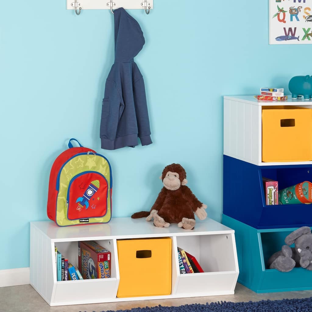 RiverRidge Kids Storage Stacker with 2 Veggie Bins and 1 Cubby