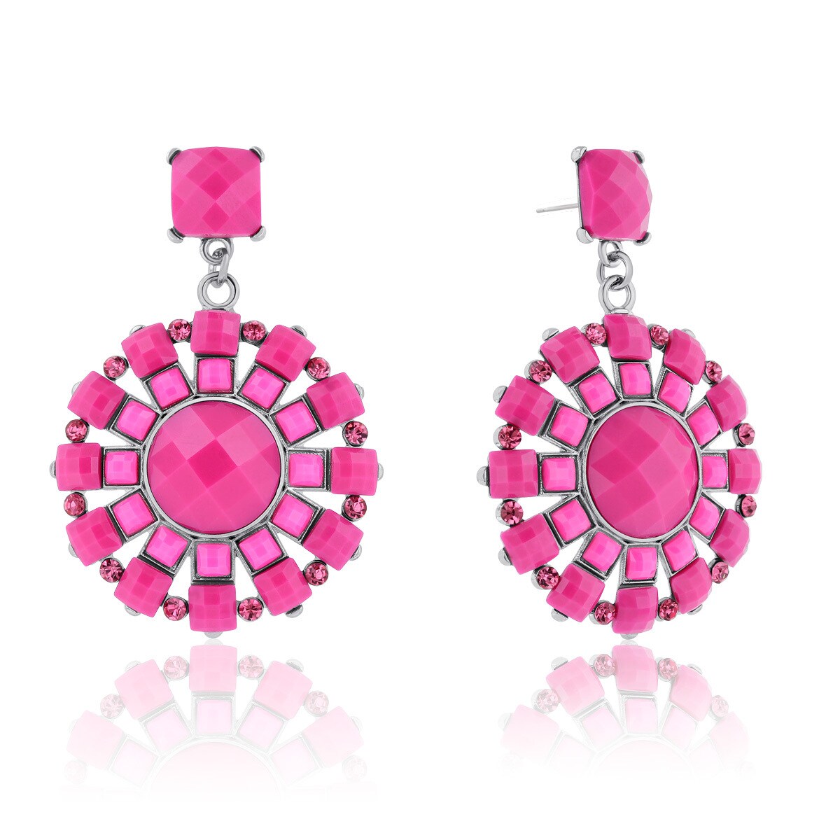 Shop Adoriana Spring Crystal Earrings Pink On Sale Free