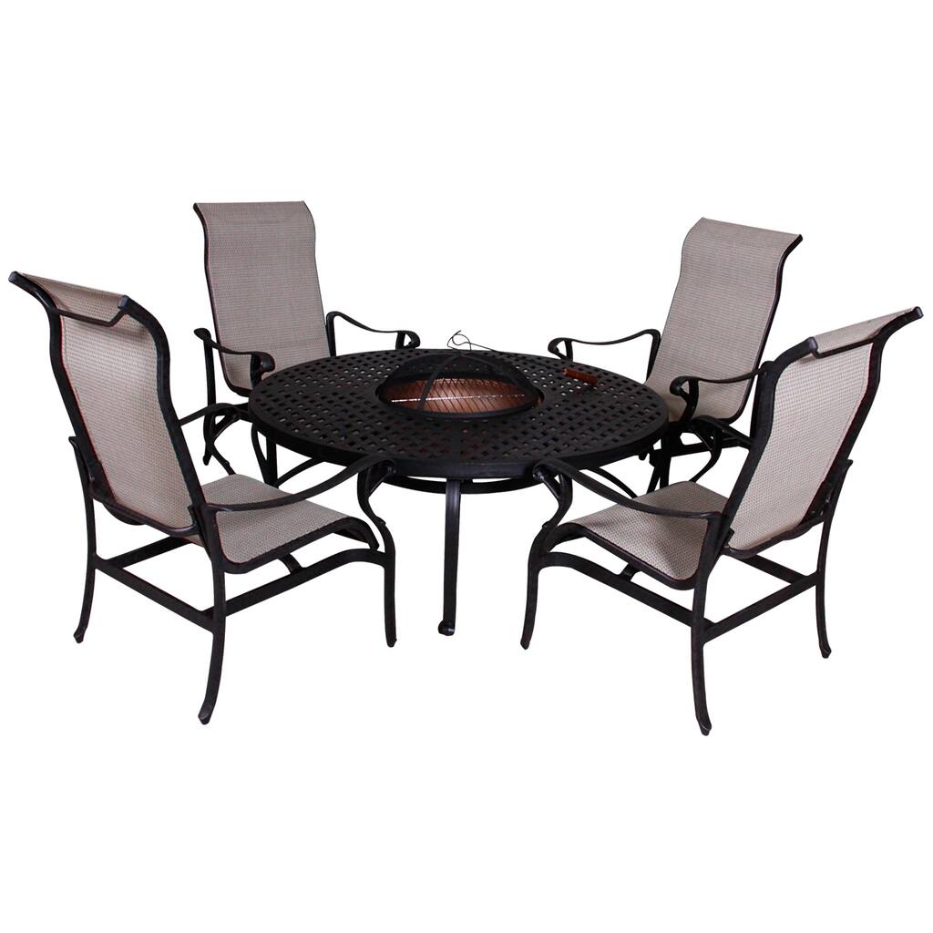 Lorraine Chat Height Fire Pit 5-piece Set