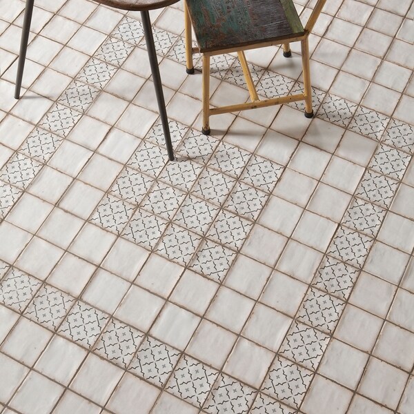 Shop SomerTile 4.875x4.875-inch Chronicle Lattice Ceramic Floor and ...