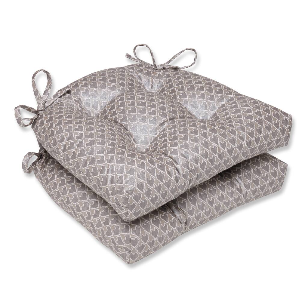 Pillow Perfect Diego Champagne Reversible Chair Pad (Set of 2)