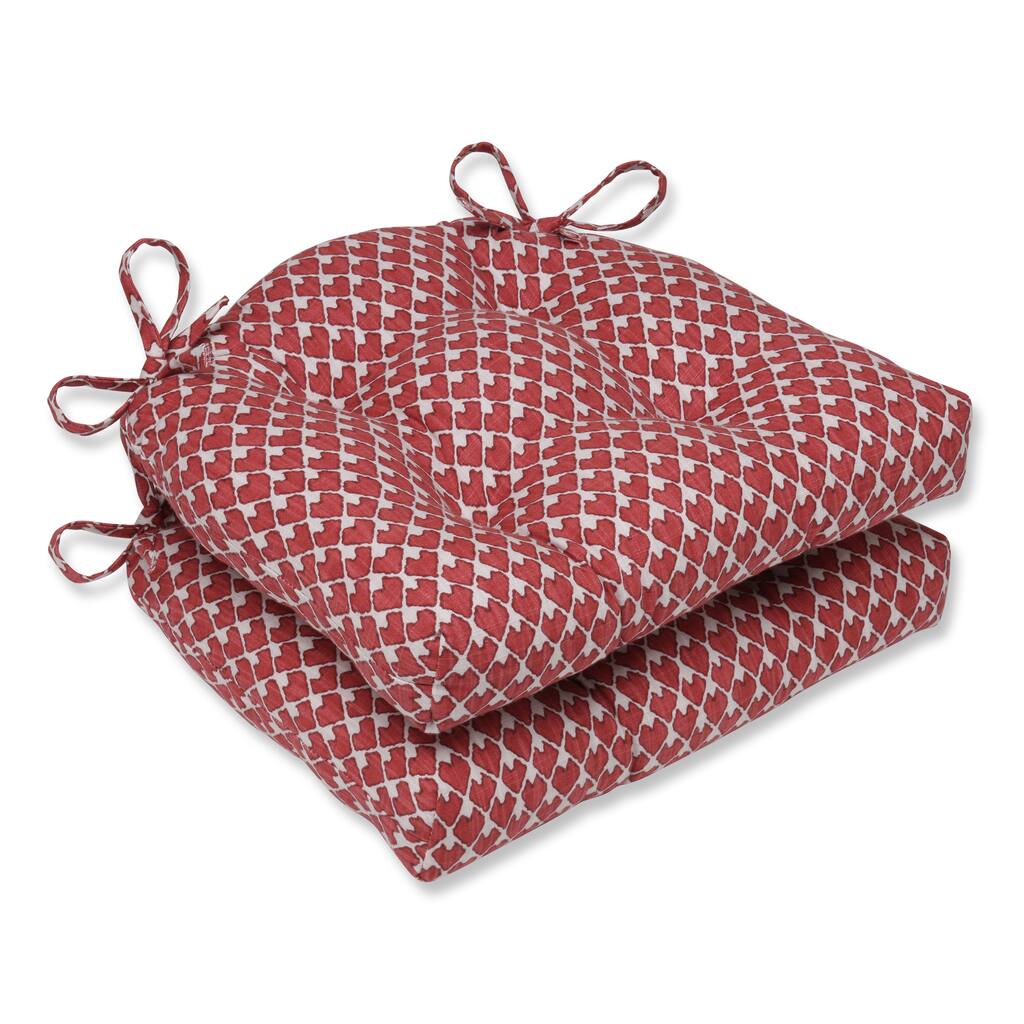 Pillow Perfect Diego Salmon Reversible Chair Pad (Set of 2)