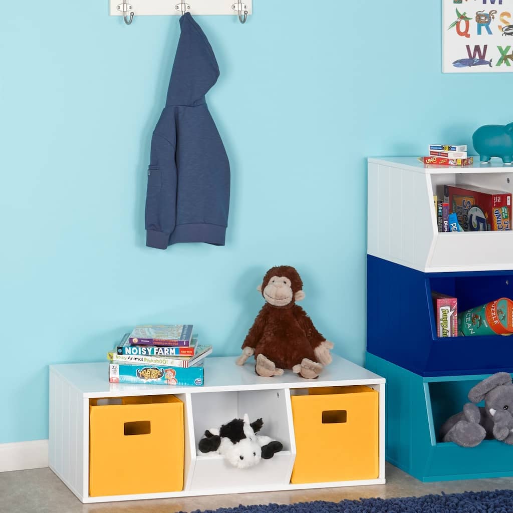 RiverRidge Storage Stacker with 2 Cubbies and 1 Veggie Bin for Kids