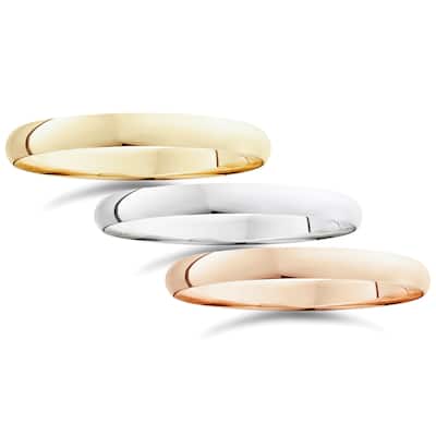 14k Gold 3mm Plain Wedding Band