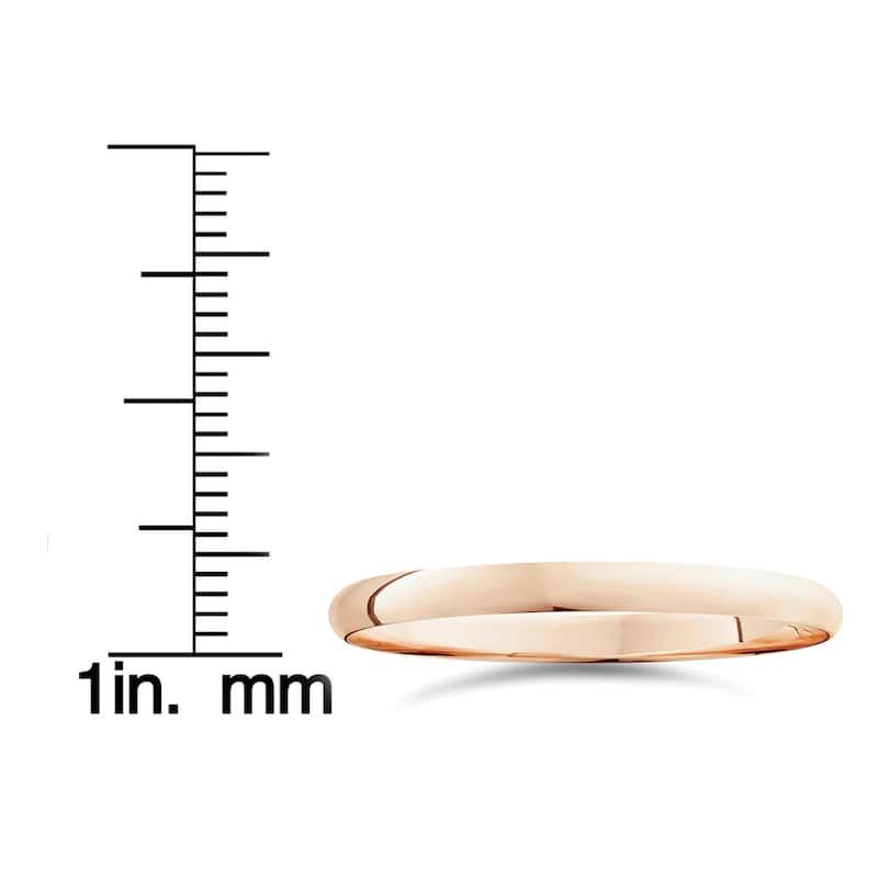 14k Gold 3mm Plain Wedding Band - 4 - Rose