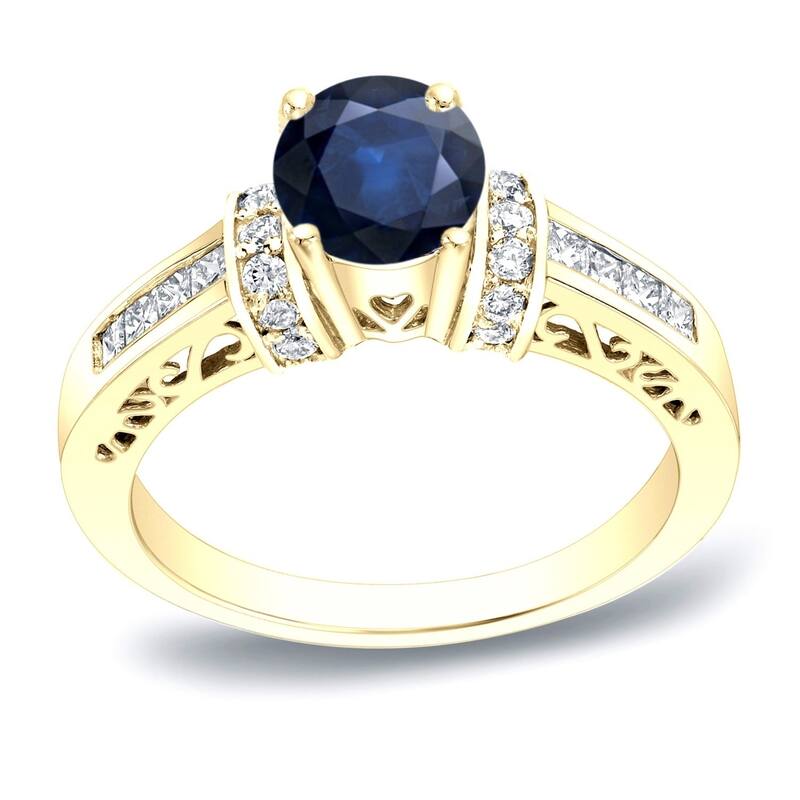 Auriya 1/2ct Sapphire and 3/4ctw Diamond Engagement Ring 14k Gold