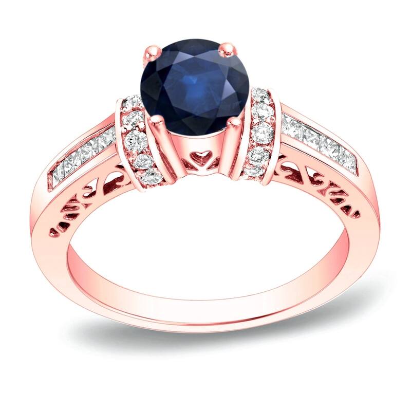 Auriya 1/2ct Sapphire and 3/4ctw Diamond Engagement Ring 14k Gold