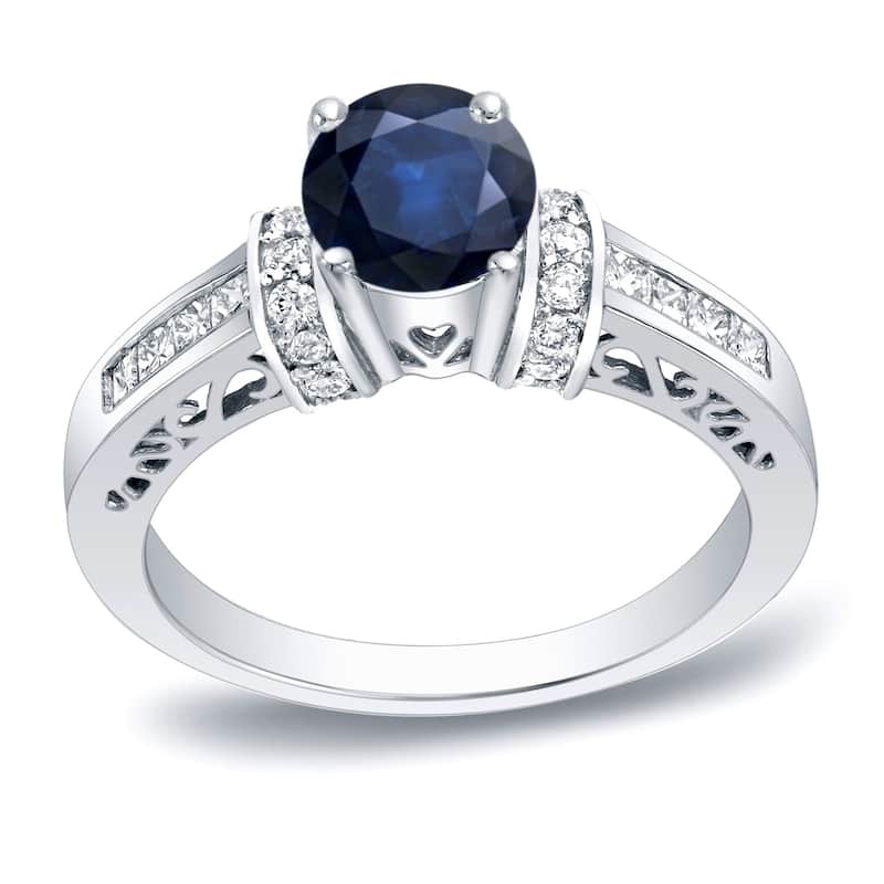 Auriya 1/2ct Sapphire and 3/4ctw Diamond Engagement Ring 14k Gold
