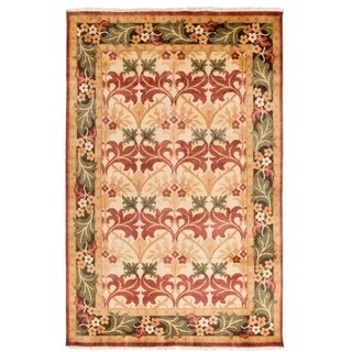 Hand-Knotted Skipton Border Wool Area Rug - 5' x 8' - 5' x 8' - Bed ...