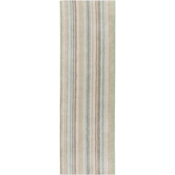 Hand Loomed Jolene Stripe Wool Rug (26 x 8)   17611242  