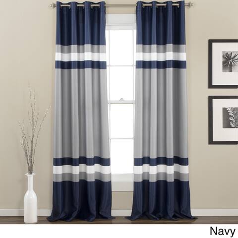 Lush Decor Alexander Stripe Room Darkening Curtain Panel Pair