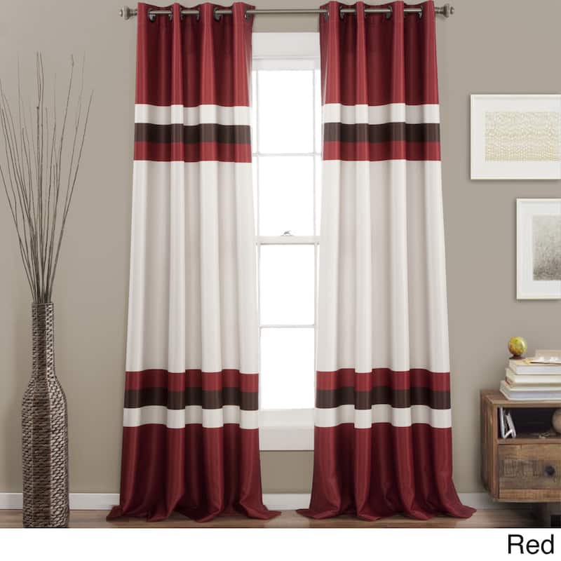 Lush Decor Alexander Stripe Light Filtering Curtain Panel Pair