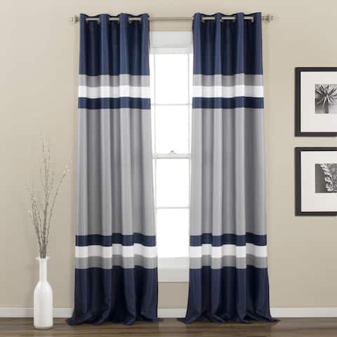 Lush Decor Alexander Stripe Light Filtering Curtain Panel Pair