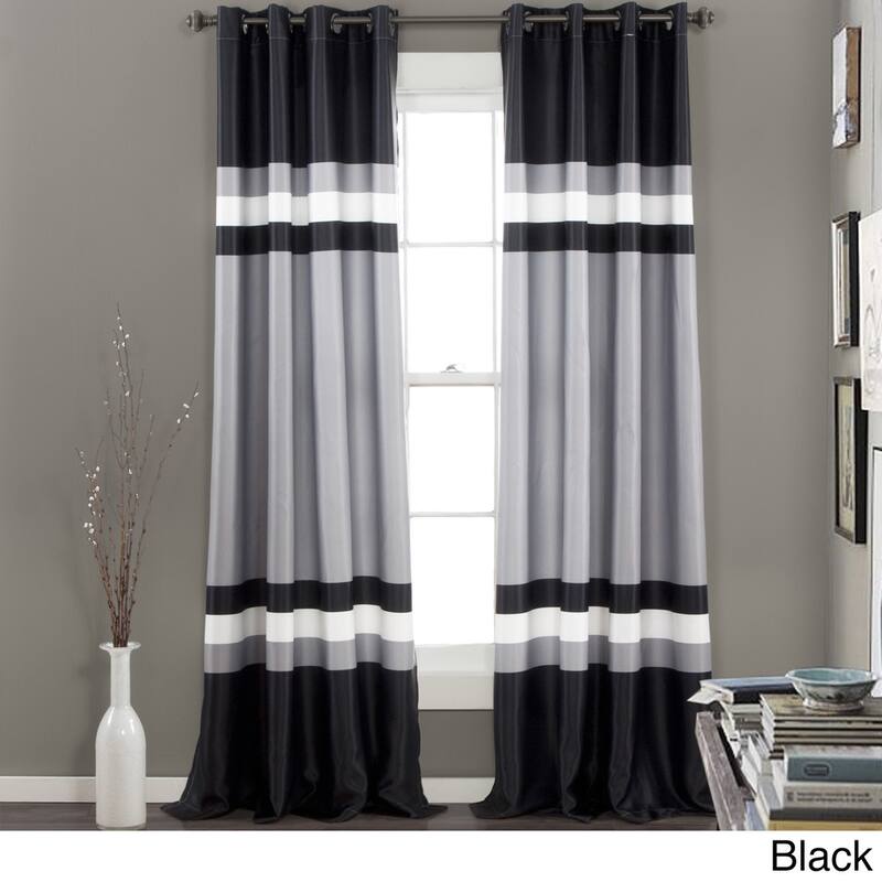 Lush Decor Alexander Stripe Light Filtering Curtain Panel Pair