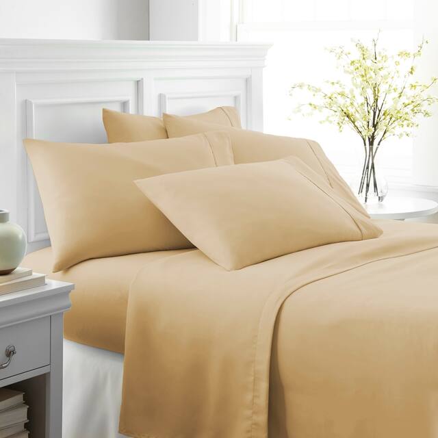 Home Collection Ultra-soft 6-piece Bed Sheet Set - King - Gold