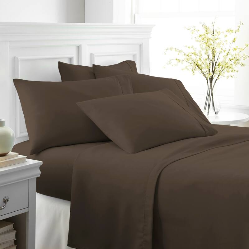 Soft Essentials Ultra-soft 6-piece Bed Sheet Set - Twin - Chocolate
