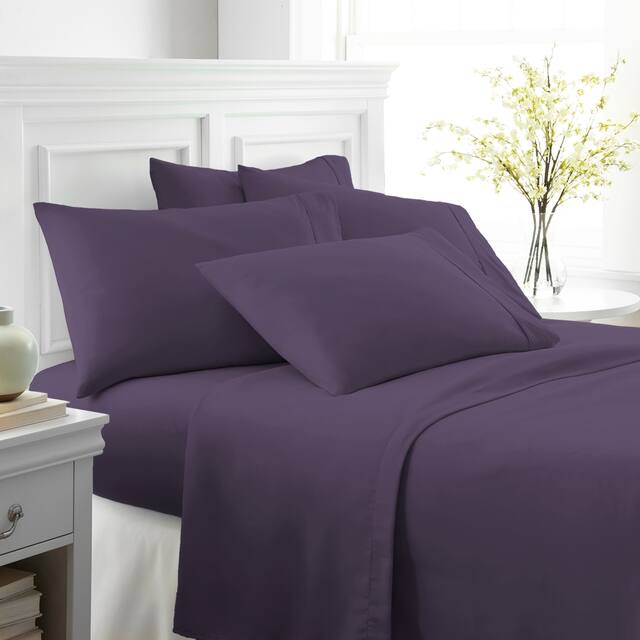 Home Collection Ultra-soft 6-piece Bed Sheet Set - Full - Purple