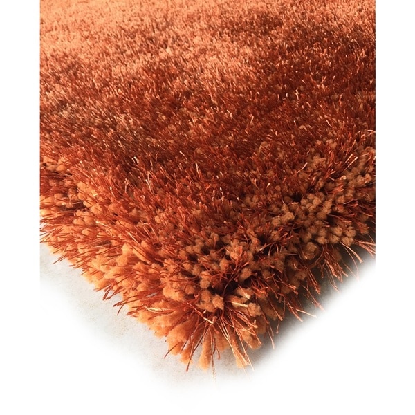 Shop Handmade Orange Rust Shag Area Rug 5' x 7' On Sale Free