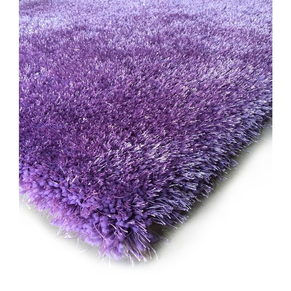 Handmade Lavender Shag Area Rug - 5' x 7'