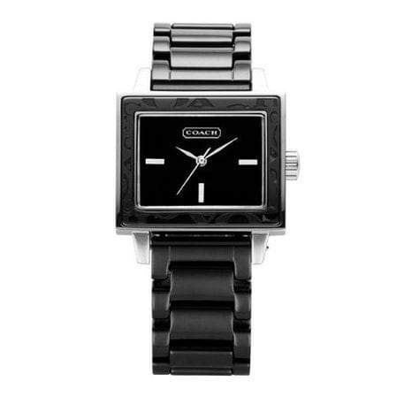 Coach Womens 14501365 Amanda Rectangle Black Ceramic Bracelet Watch