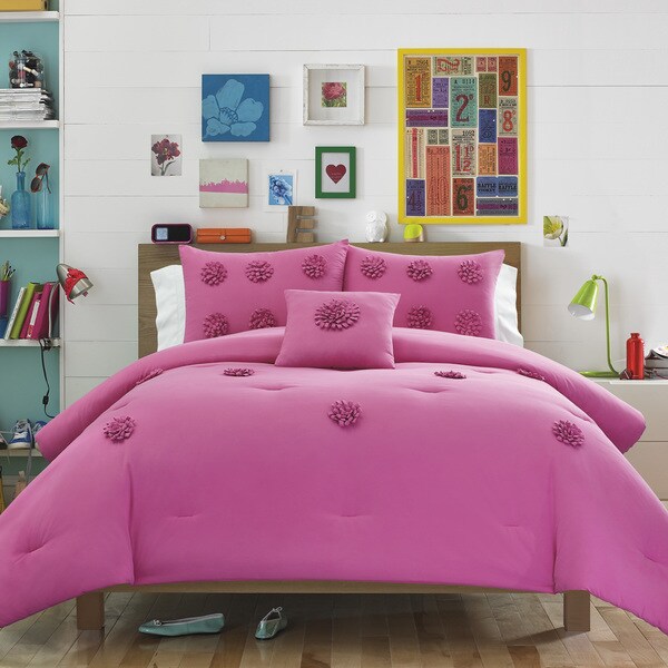 Shop Teen Vogue Mimosa Pink Aqua 3piece Comforter Set Free Shipping