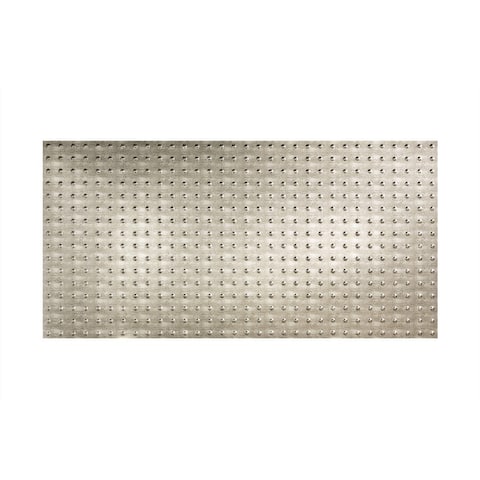 Fasade Dome Crosshatch Silver Wall Panel (4' x 8')