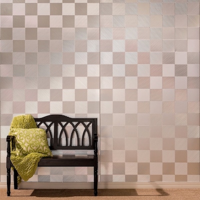 FASÄDE Quattro 4-foot x 8-foot PVC Wall Panel in Brushed Aluminum