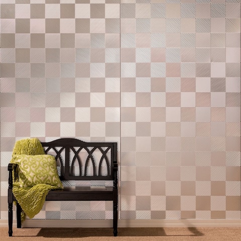 Fasade Quattro Brushed Aluminum Wall Panel (4' x 8')