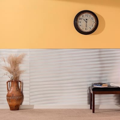 FASÄDE Rib 4-foot x 8-foot PVC Wall Panel in Brushed Aluminum