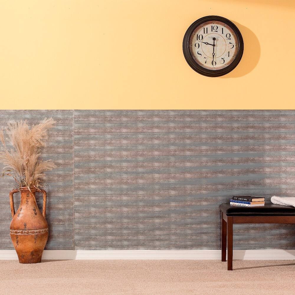 Fasade Rib Crosshatch Silver Wall Panel (4' x 8') - Overstock - 10532615