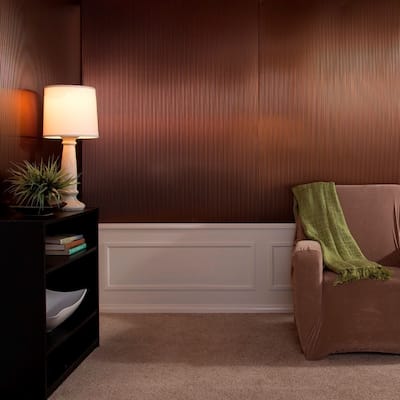 FASÄDE Rib 4-foot x 8-foot PVC Wall Panel in Oil Rubbed Bronze