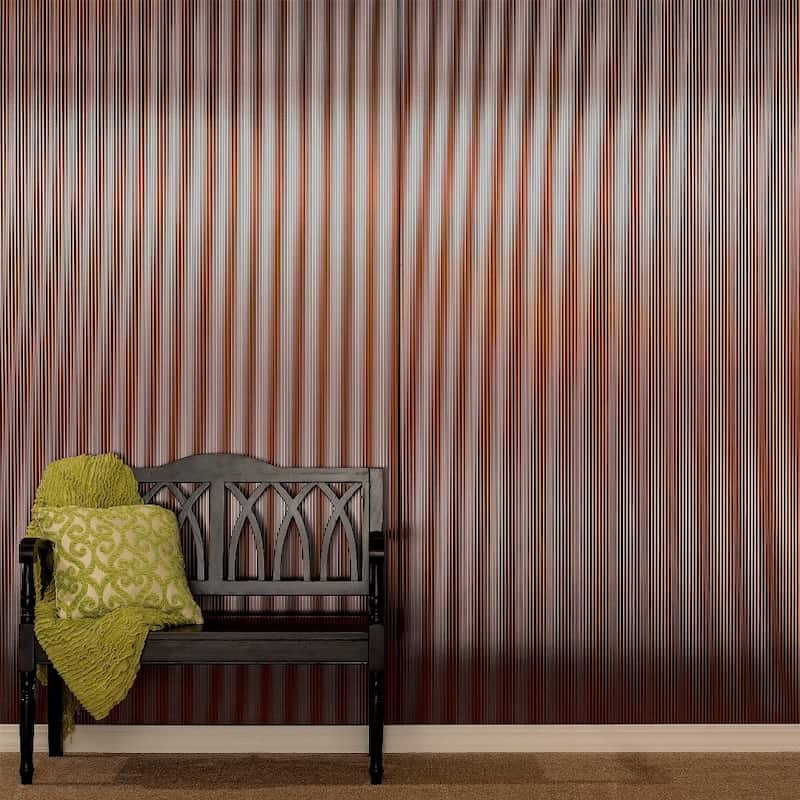 FASÄDE Rib 4-foot x 8-foot PVC Wall Panel in Oil Rubbed Bronze