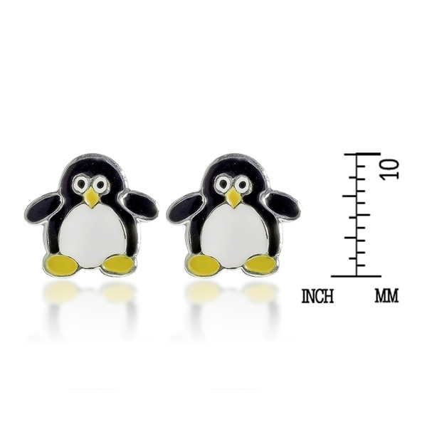 penguin stud earrings