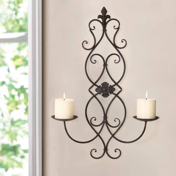 Shop Adeco Iron And Glass Vertical Wall Hanging Candle Holder