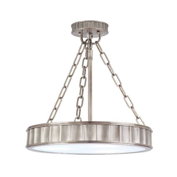 slide 1 of 1, Hudson Valley Middlebury 3-light Historic Nickel Semi Flush