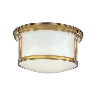 Hudson Valley Newport Flush 2-light Aged Brass Small Flush Mount