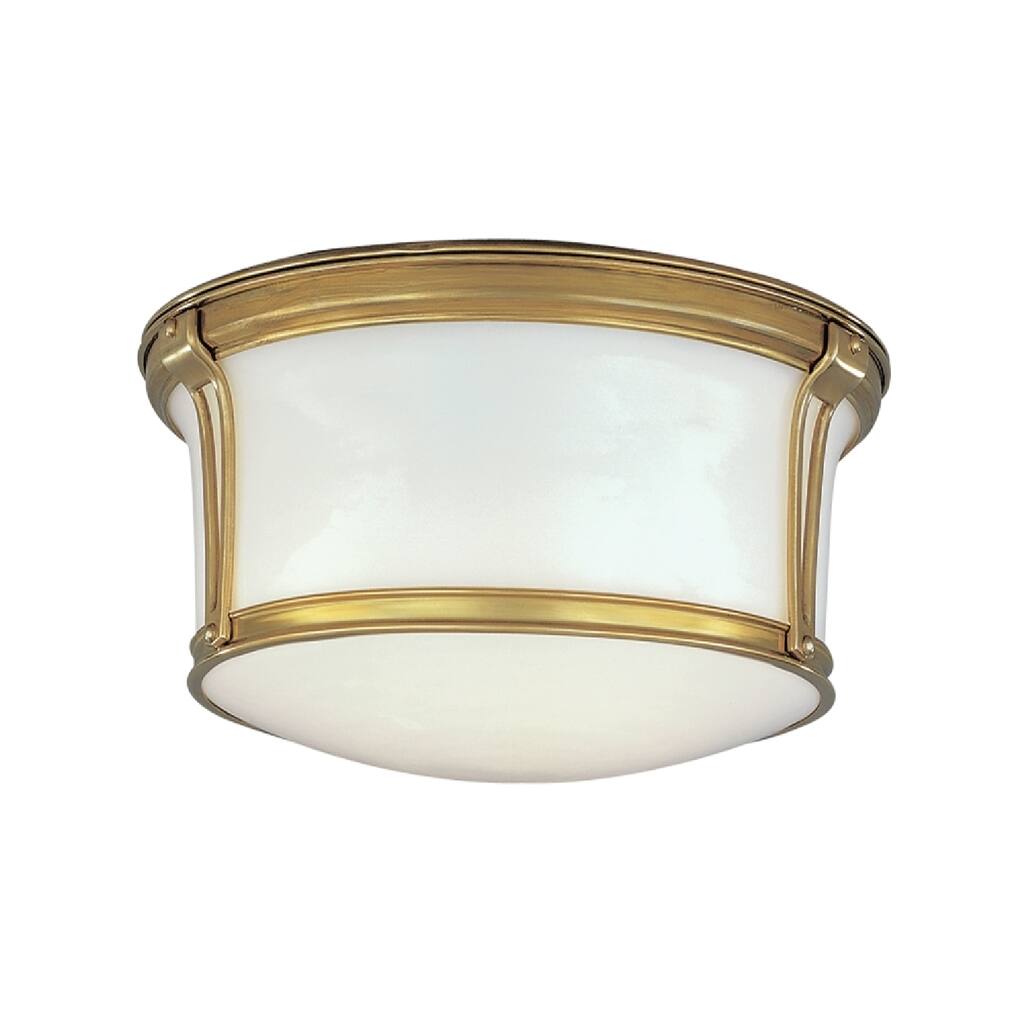 Hudson Valley Newport Flush 2-light Aged Brass Small Flush Mount