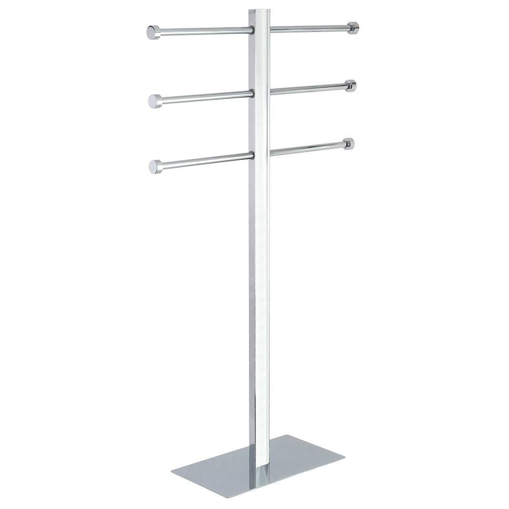 Freestanding Stainless Steel Towel Holder in Chrome - Silver