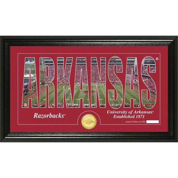 University of Arkansas Silhouette Bronze Coin Panoramic Photo Mint