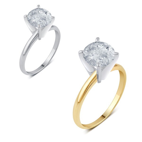 Divina 14k Gold 2ct TDW Round Diamond Solitaire Engagement Ring
