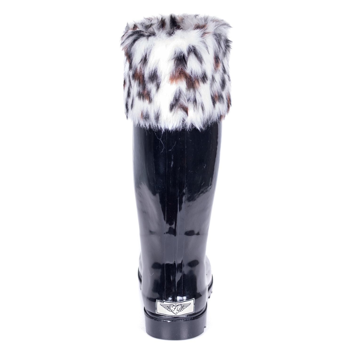 Download Women's Rubber Rain Boots - Faux-Fur Mock-Sock | eBay