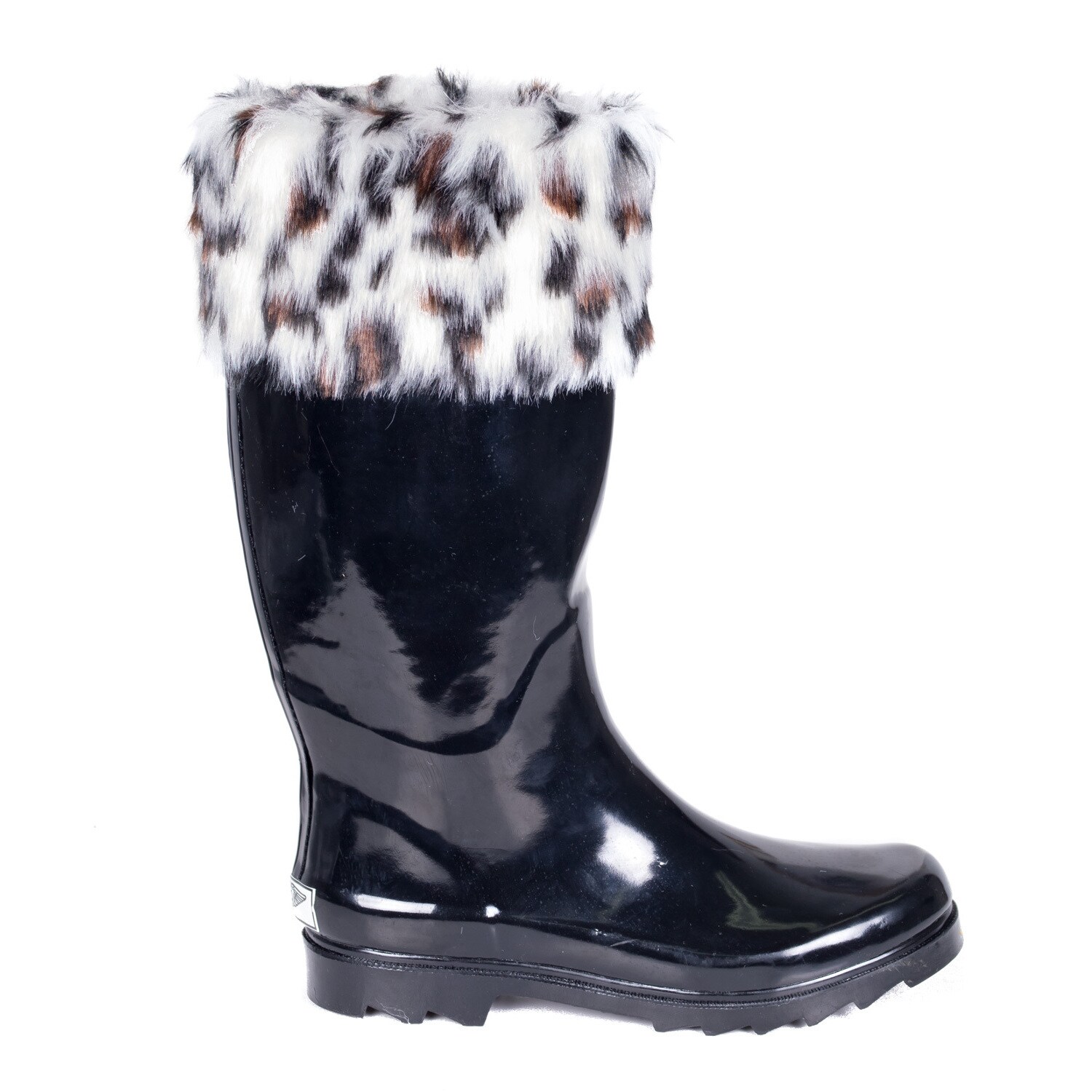 Download Women's Rubber Rain Boots - Faux-Fur Mock-Sock | eBay