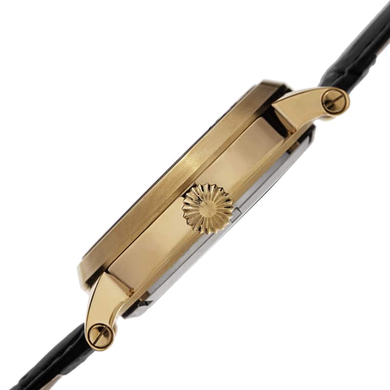 Akribos XXIV Men's Automatic Multifunction Dual-Time Skeleton Dial Leather Gold-Tone Strap Watch - Gold
