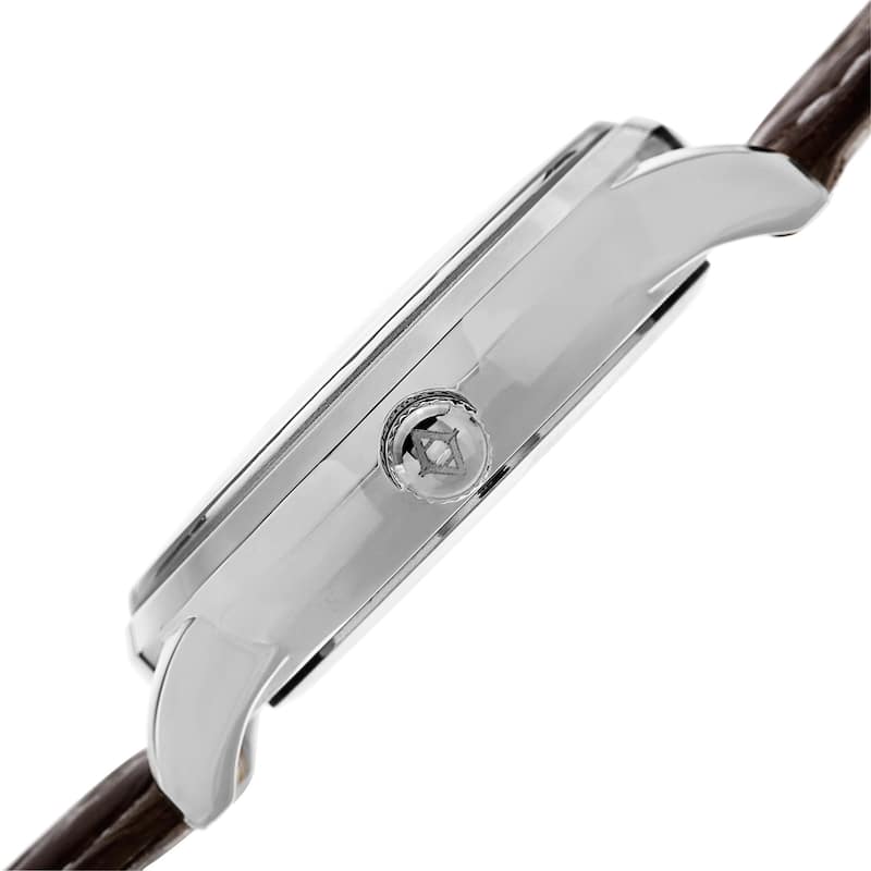 Akribos XXIV Men's Quartz Multifunction Leather Silver-Tone Strap Watch - silver