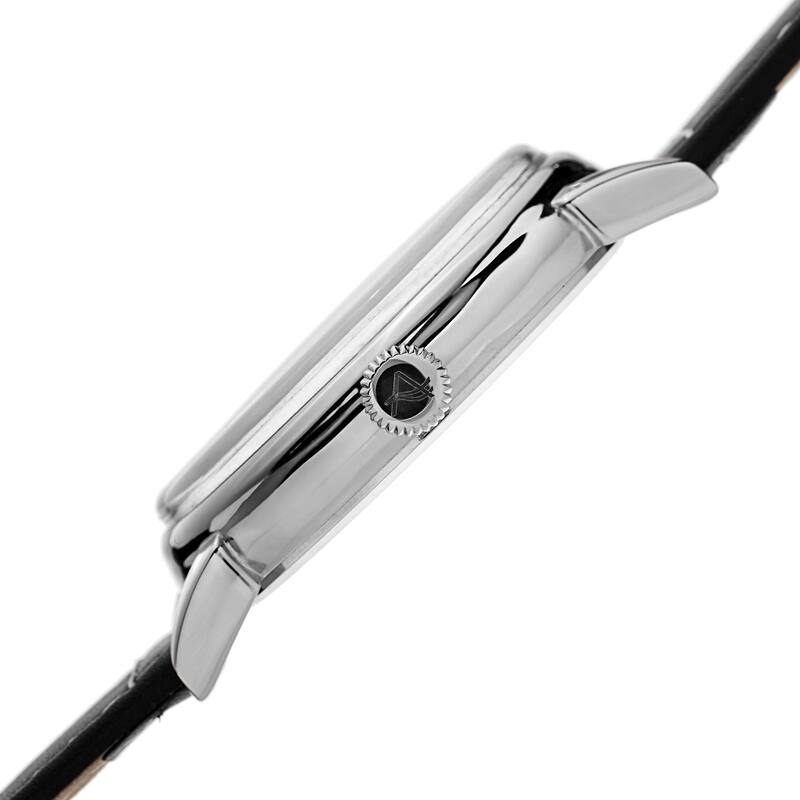 August Steiner Men's Swiss Quartz Multifunction Leather Silver-Tone Strap Watch - black