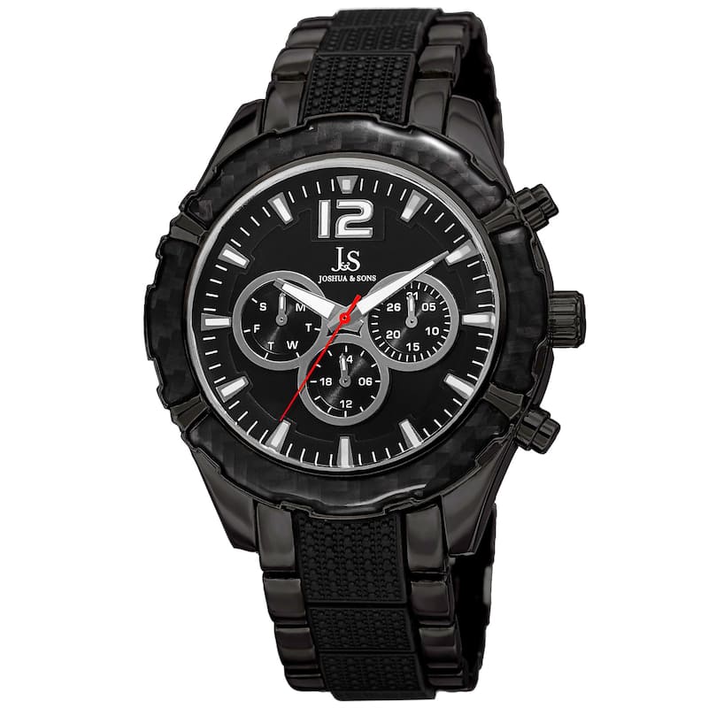 Joshua & Sons Men's Swiss Quartz Multifunction Bracelet Watch - black - Male