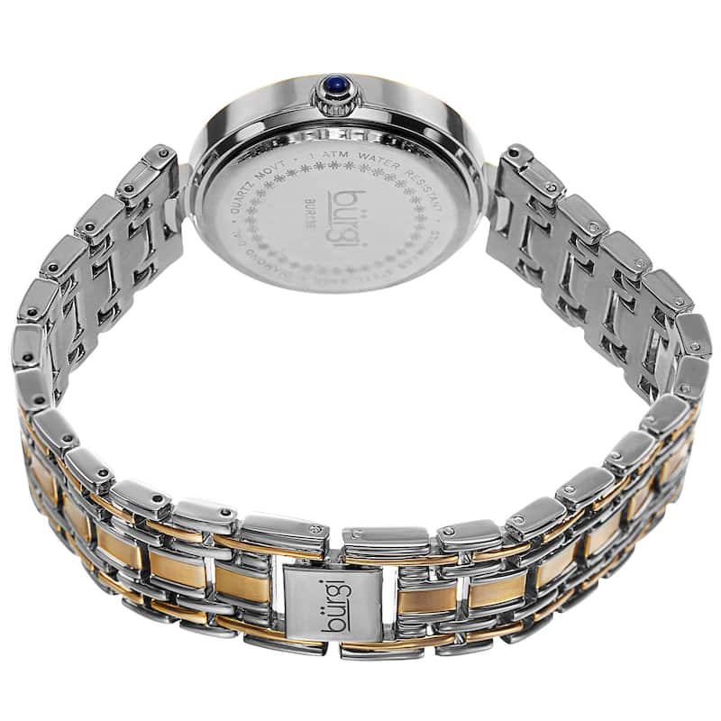 Burgi Women's Quartz Dial Swarovski Accented Bezel Bracelet Watch