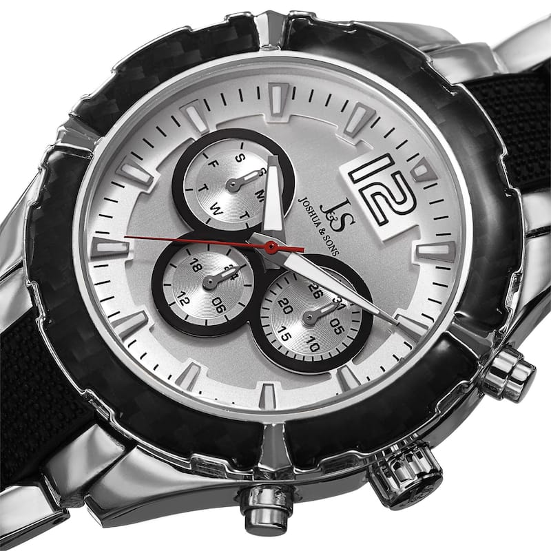 Joshua & Sons Men's Swiss Quartz Multifunction Dual-Time Two-Tone Bracelet Watch