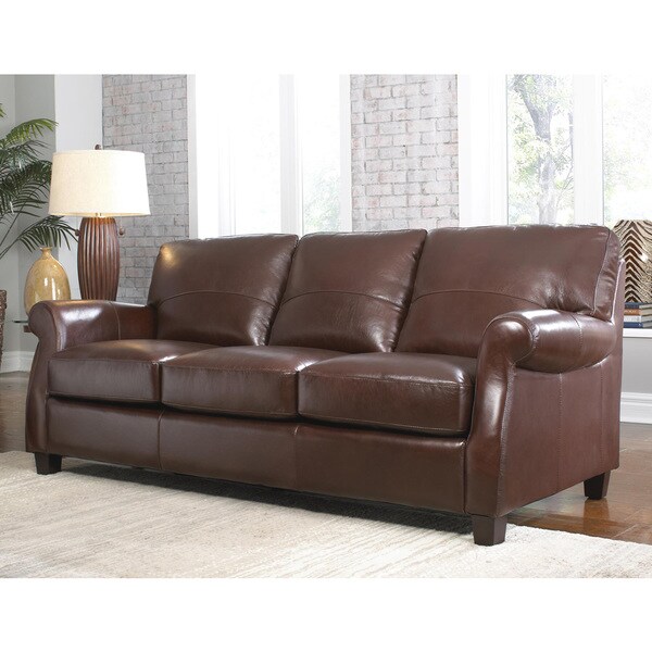 Lazzaro Leather Carlisle Coffee Bean Sofa